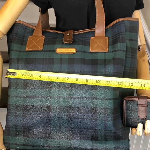 RALPH LAUREN Black Watch Waxed Leather Coated Canvas Activity Baby Toddler Bag - Picture 10 of 17